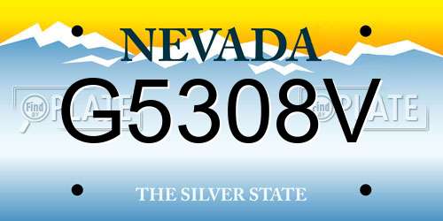 G5308V Nevada License Plate