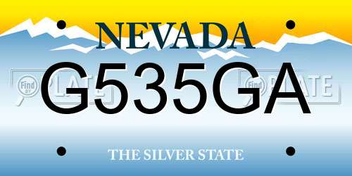 G535GA Nevada License Plate