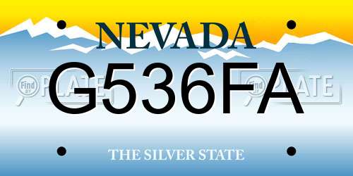 G536FA Nevada License Plate