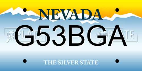 G53BGA Nevada License Plate