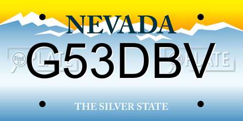 G53DBV Nevada License Plate