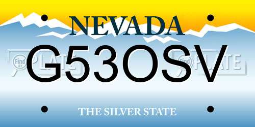 G53OSV Nevada License Plate
