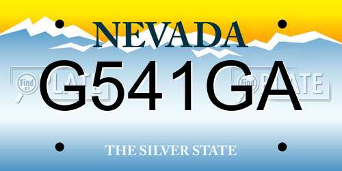 G541GA Nevada License Plate