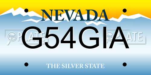 G54GIA Nevada License Plate