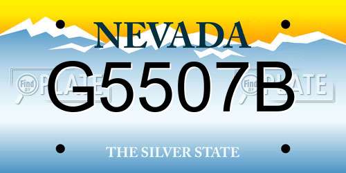 G5507B Nevada License Plate