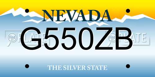 G550ZB Nevada License Plate