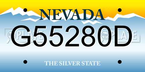 G55280D Nevada License Plate
