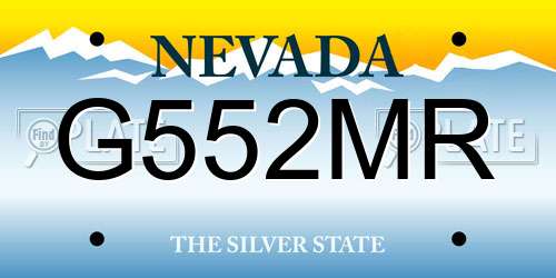G552MR Nevada License Plate