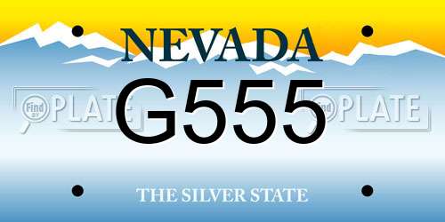 G555 Nevada License Plate