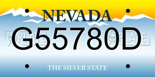 G55780D Nevada License Plate