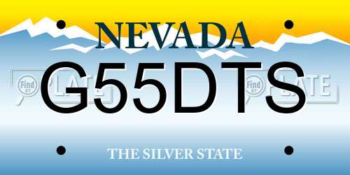 G55DTS Nevada License Plate