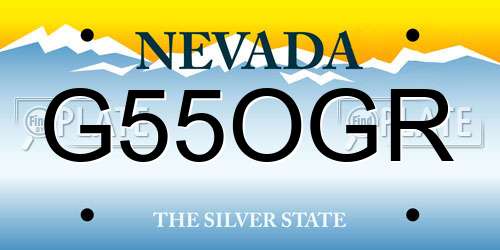 G55OGR Nevada License Plate