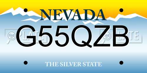 G55QZB Nevada License Plate
