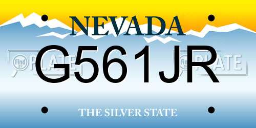G561JR Nevada License Plate