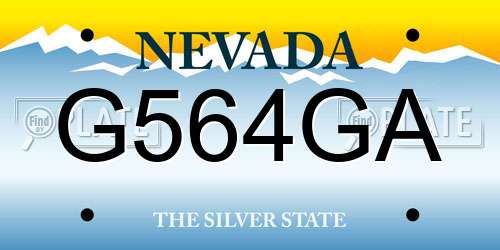 G564GA Nevada License Plate