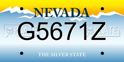 G5671Z Nevada License Plate