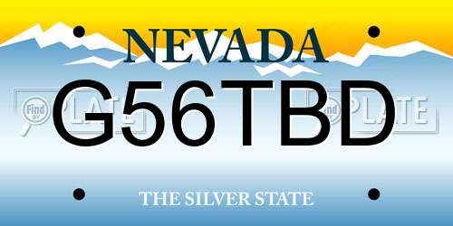 G56TBD Nevada License Plate