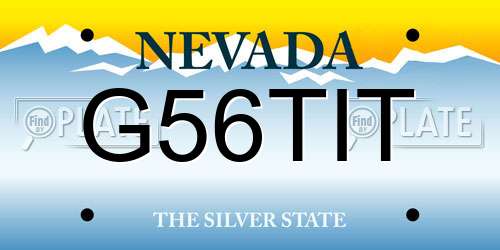 G56TIT Nevada License Plate