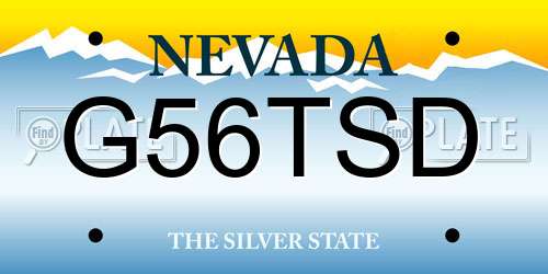 G56TSD Nevada License Plate