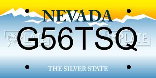 G56TSQ Nevada License Plate