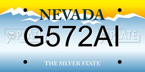 G572AI Nevada License Plate