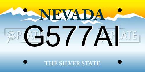 G577AI Nevada License Plate