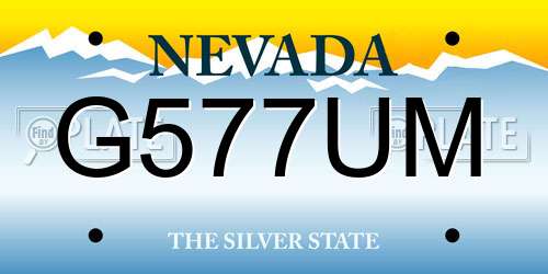 G577UM Nevada License Plate