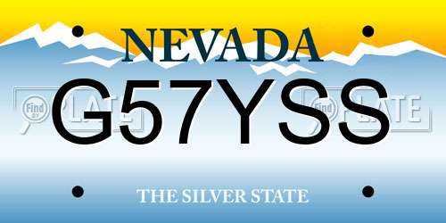 G57YSS Nevada License Plate