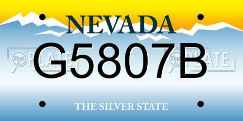 G5807B Nevada License Plate
