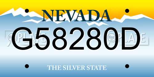 G58280D Nevada License Plate