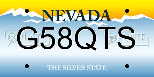 G58QTS Nevada License Plate