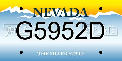 G5952D Nevada License Plate