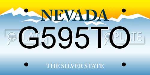 G595TO Nevada License Plate