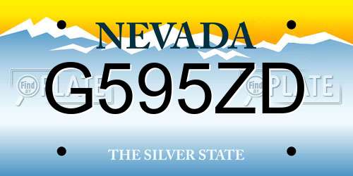 G595ZD Nevada License Plate