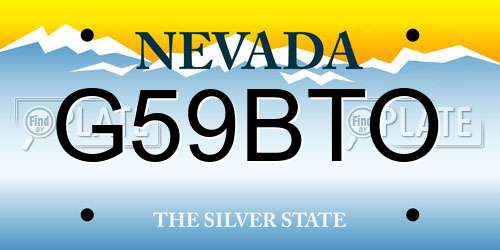 G59BTO Nevada License Plate