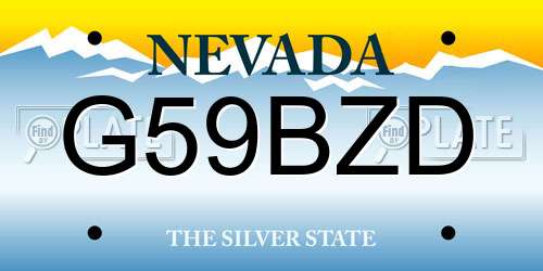 G59BZD Nevada License Plate