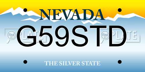 G59STD Nevada License Plate