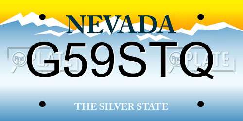 G59STQ Nevada License Plate