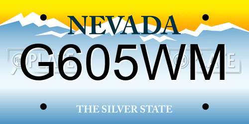 G605WM Nevada License Plate