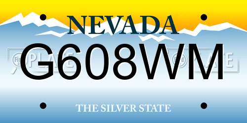 G608WM Nevada License Plate