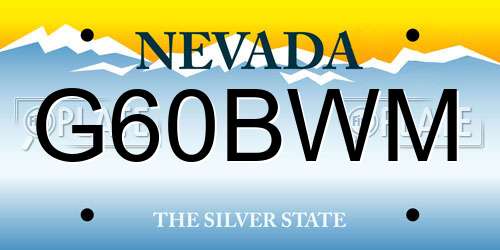 G60BWM Nevada License Plate