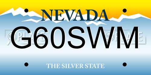 G60SWM Nevada License Plate