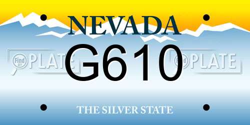 G610 Nevada License Plate