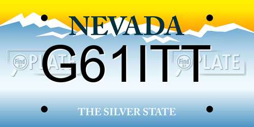 G61ITT Nevada License Plate
