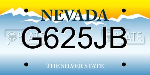 G625JB Nevada License Plate