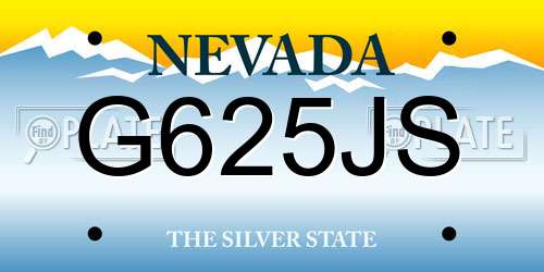 G625JS Nevada License Plate