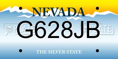 G628JB Nevada License Plate