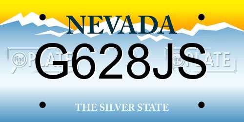 G628JS Nevada License Plate