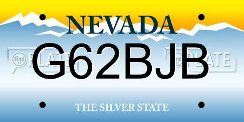 G62BJB Nevada License Plate