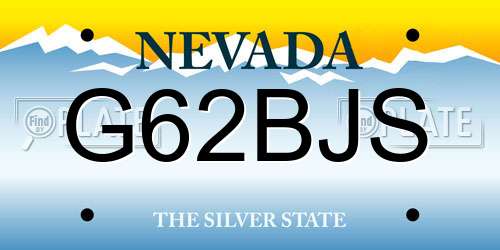 G62BJS Nevada License Plate
